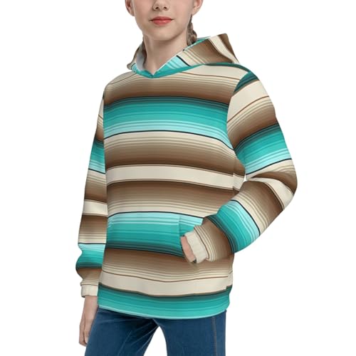 Mexican Serape Hoodie Youth Hooded Sweatshirt 3D Digital Printed With Pockets Tops4