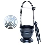 RekiLife シーシャ 炭 バスケット 持ち運び 炭入れ 炭置き 金属製 トング付き