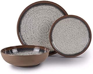 Kampa Farmhouse Artisan 12 Piece Melamine (Plastic) Dinner Picnicware Set