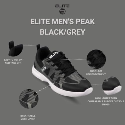 ELITE Men's Peak Bowling Shoes - 40% Lighter, Breathable Knitted Uppers, Universal Soles2