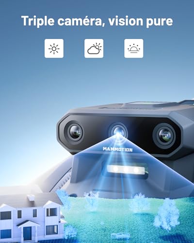 Mammotion YUKA Mini Vision, Robot Tondeuse Intelligent sans RTK avec Navigation AI Vision à Triple Caméra, Jusqu’à 700 m², Cartographie Automatique, Zéro Câble Périphérique, Pentes à 45%