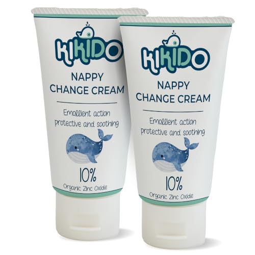Kikido Nappy Change Cream 100 ml - x2 Zinc Oxide Nappy Cream for Newborns - Protective Barrier Cream for Nappy Rash Changing Cream for Sensitive Skin, 100 ml
