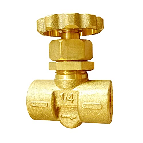 Joywayus Brass Adjustable Needle Valve 1/4" x 1/4" Female Thread Flow