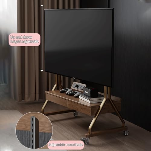 Soporte móvil para TV de madera sólida con ruedas miniatura 6