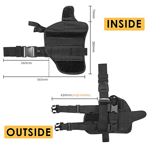 Drop Leg Holster - Uniquefire Left Hand & Right Hand Adjustable Universal Waterproof Pistol/Gun Drop Puttee Leg Thigh Holster Pouch Holder (Left + Right) #TOP1