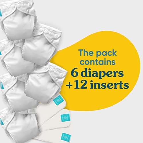 Charlie Banana Child 2-in-1 Reusable Fleece Material Diapering System, Reusable and Washable, 6 Diapers and 12 Inserts, One Measurement, All White Snow Pack 2 41VpMYtAp9L. AC