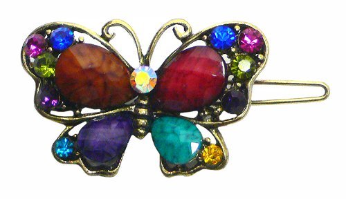 Crystal Butterfly Barrette LPW86250-3multi