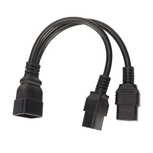 Cryfokt Duales IEC320-C19-auf-C20-Splitter-Stromkabel, Langlebiges PVC für Schreibtisch-LCD, 12,6-Zoll-Y-Splitter-Netzkabel für Benutzer von Schreibtischlampen