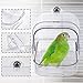 MUYG Bird Bath for Cage Transparent Bird Bathtub Hanging Portable Shower Pool No-Leakage with Stainless Steel Hooks for Small Birds Parakeet Canary Budgerigar Parrot Crested