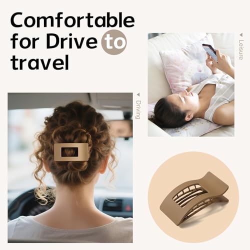 image for Ehaler 8 Pack French Flat Hair Clips for Women – Large Matte No-Slip