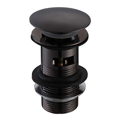 Bonde de lavabo moderne à clic-clac avec trop-plein, noir mat