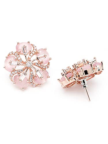 Image of Karatcart Women Green American Diamond Stud Earrings