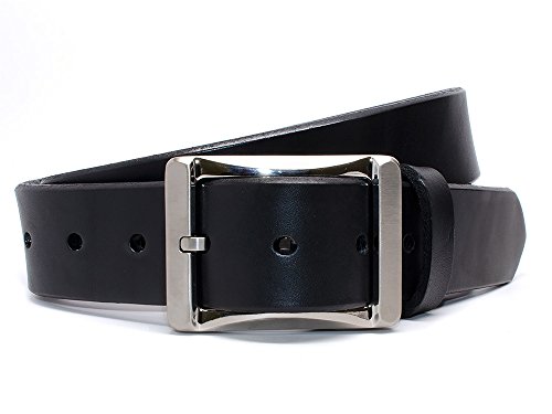 AJ's Gun Belt - USA-Made Black Bridle Leather Belt with Certified Nickel Free Titanium Buckle