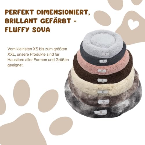 pfoten&nasen® Wolke 7 Hundebett XL [Hellgrau, 105 cm] – Donut-Kissen für große Hunde – Waschbar & flauschig mit abnehmbarem Bezug