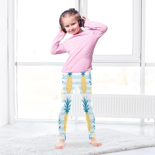 Bolaz Toddler Girls Leggings Printed Yoga Pants Leggings Blue Leaves Pineapple for Kids4