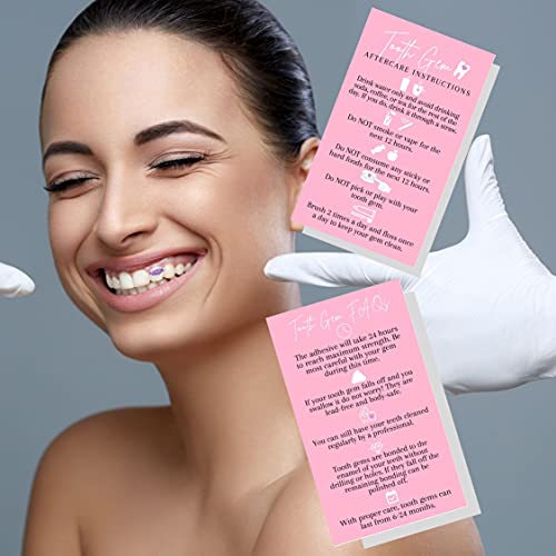 Tarjetas de cuidados de gemas dentales para evitar desprendimientos | Formato rosa 7
