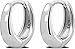 LIHELEI Orecchino a Cerchio S925 Argento per Donna, Orecchini Huggies in Argento Sterling per Matrimonio, Compleanno / Regali di Natale-Argento