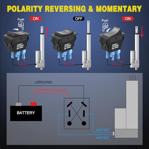 Image of Nilight 2PK Reverse Polarity Toggle Switch 12V 20A 4Pin DPDT W /Wires Jack
