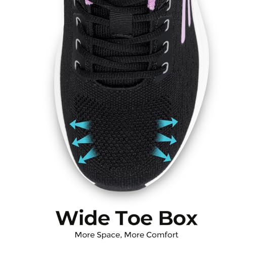FitVille Damen Sneaker Walking Schuhe Breit Laufschuhe Weite Sportschuhe Atmungsaktiv Turnschuhe rutschfeste Leichtgewichts Straßenlaufschuhe für Outdoor Fitness Jogging V17 – Bild 4