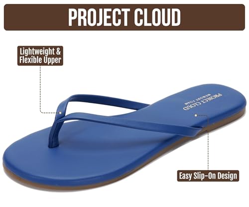Image of Project Cloud Flip Flops for Women Footwear- Lightweight and Memory Foam Insole Sandals for Women 2026 - Durable Non-Slip Beach Essentials Flats for Women Sandals (Foundations)