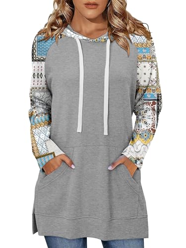 KISSMODA Women Hoodies Dress Long Sweatshirts Dress Raglan Sleeves Oversized Sweatshirts with Pocket 2025 Fall Winter Trendy