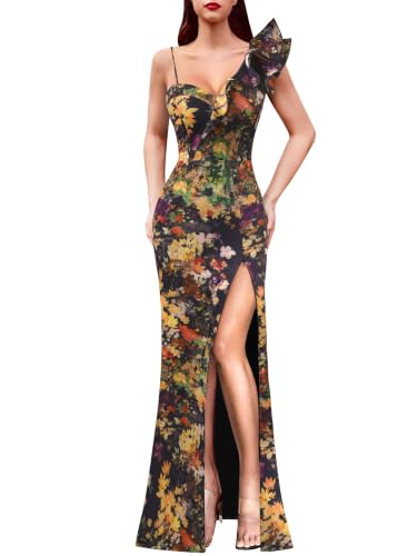 Image of VFSHOW Womens Ruffle One Shoulder Formal Prom Gala Maxi Dress Evening Gown