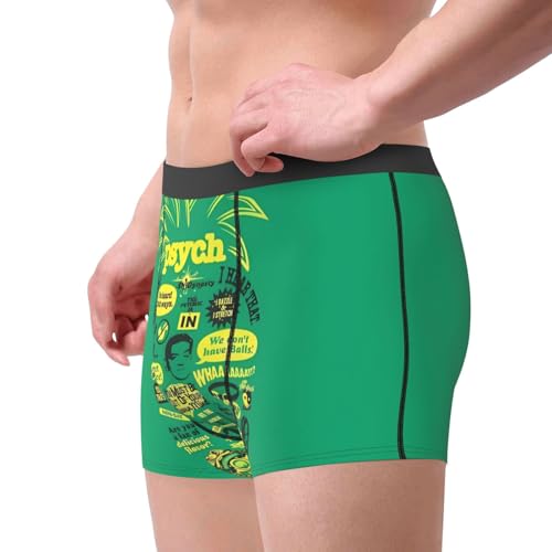 Boxer Briefs for Men,Psych Pineapple Quote Print Breathable Trunks Underwear, Gym Boxer Briefs Comfort Fit4
