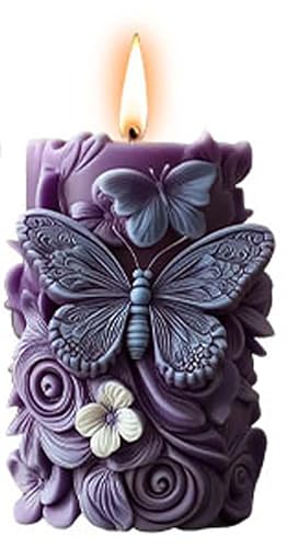Butterfly Flower Cylinder Molds Silicone Wave Spiral Candle Mold - Silicone Resin Casting Molds for Candle & Resin & Soap Craft Supplies