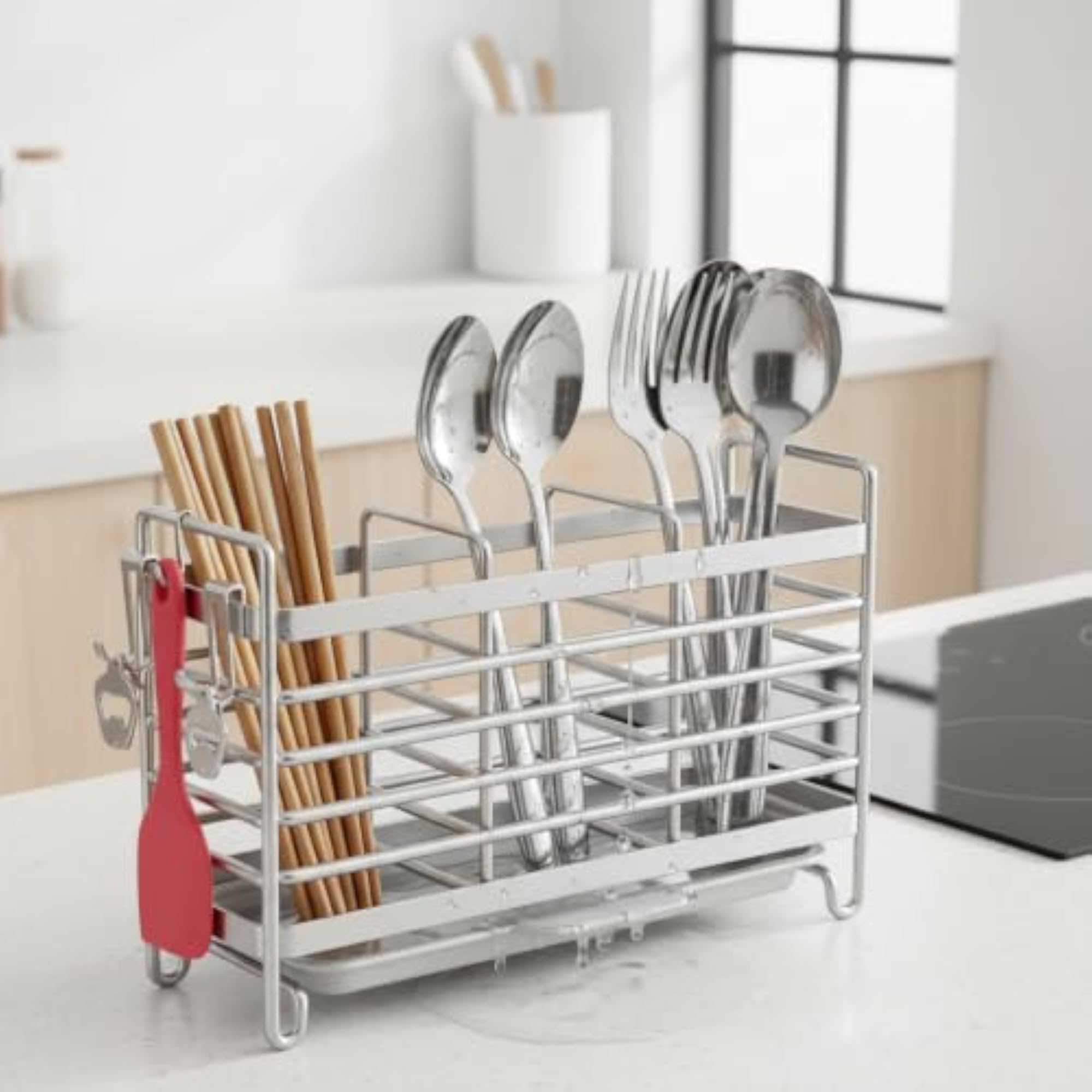 Stainless Steel Chopstick Holder, Wall Mounted with Drainage
