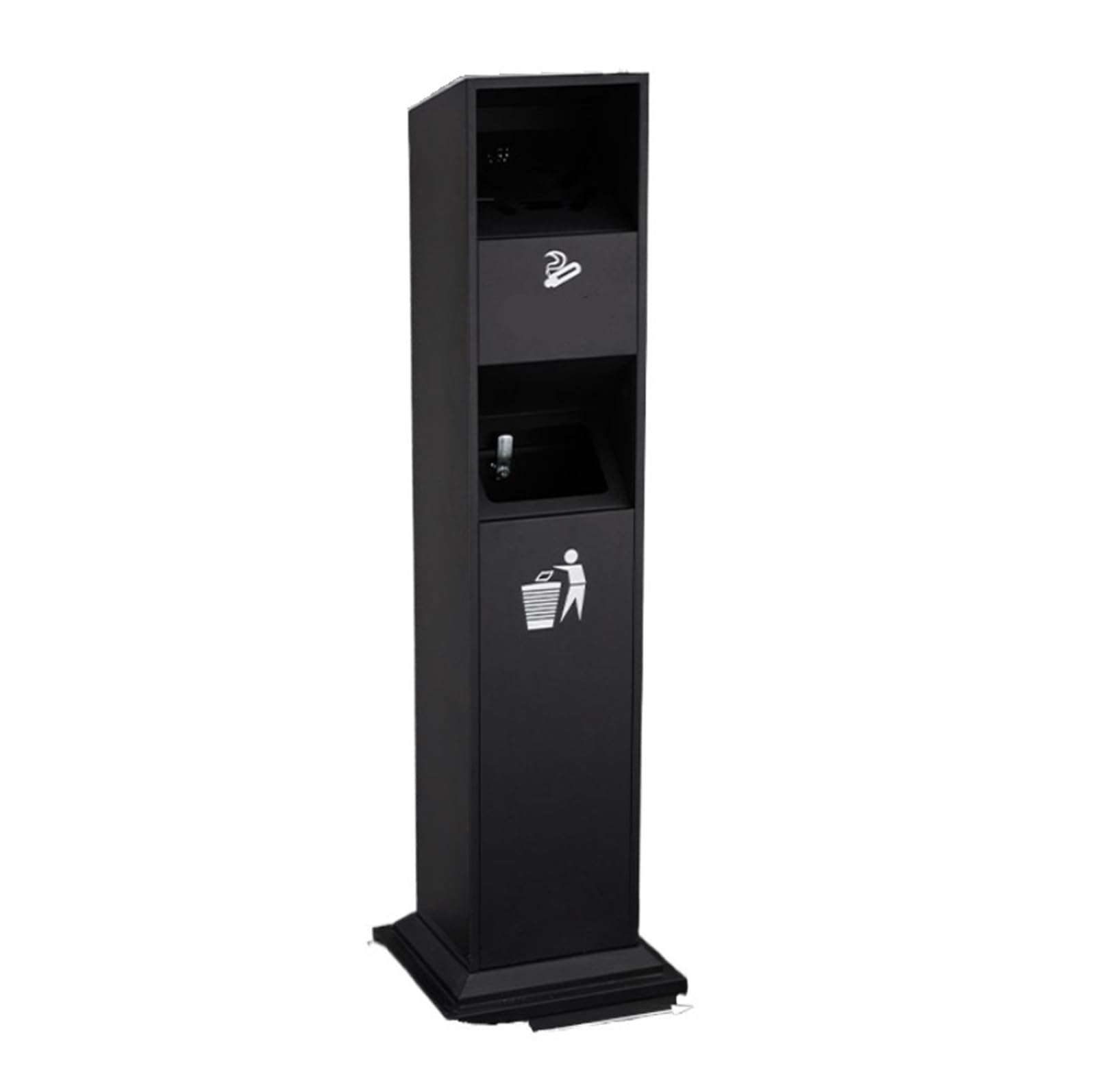 Outdoor Outdoor Ash Tray Standing Garbage Can Ashtray Cigarette Bin Outside Patio Trash Can(Black)