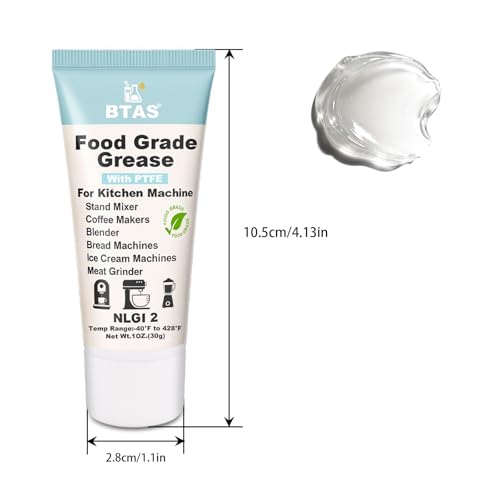 BTAS Lebensmitteltaugliches Fett für Kitchen-Standmixer, Fleischwölfe, Kaffeemaschinen, Mixer, Eismaschinen und Brotbackautomaten, NSF H1 NLGI 2, 30g 1 Stück