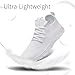 GUCTQY White Sneakers for Women/Men Tennis Running Shoes White Slip on Sneakers Lightweight Breathable Fashion Gym Shoes,Size Woman 8.5/Man 7