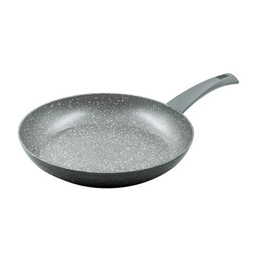 Zanetti - Padella antiaderente DURAPIETRA, adatta a tutti i piani cottura incluso induzione, fondo indeformabile, rivestimento alto spessore, manico soft touch, Diametro 28 cm