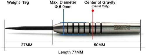 Miniatura 9 de CUESOUL Dardos de punta de acero de tungsteno, barriles precisos de 18, 19, 21, 0.85oz