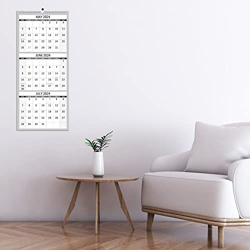 2023-2024 Wall Calendar – Apr.2023 - Jul.2024, 3 Month Calendar Vertical Display, 3-Month Wall Calendar 2023-2024, 11" X 26", Large Monthly Calendar, Lay- Flat, Holidays, Blocks, Perfect For Planning #TOP1