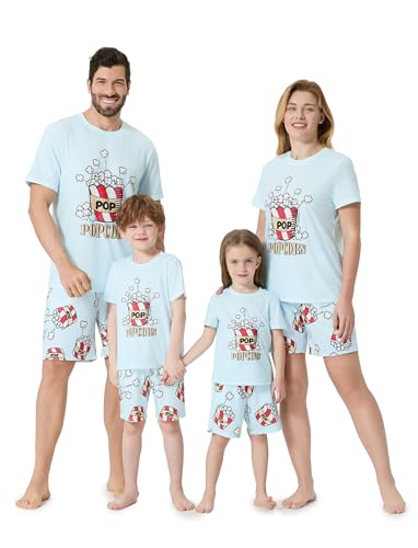 PATPAT Matching Pjs for Family Short Sleeve Popcorn Printed Shorts Sets Sleepwear Loungewear Dad and...