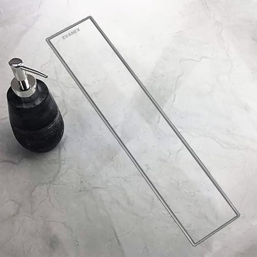 Image of EVANEX Tile Insert Floor Drain | 18x4 Inches Shower Drain Channel | Waste Water Bathroom Drain Channel | 304 Stainless Steel Invisible Shower Drain Channel with Anti Cockroach Trap