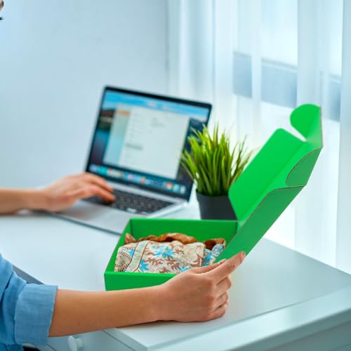 Image of Cardboard Boxes,15 Pack Shipping Boxes 6x6x2 Recyclable Mailing Boxes Colored Corrugated Cardboard Box Small Storage Boxes for Shipping, Mailing, Gifts Packaging (Green)