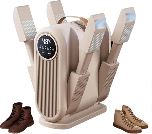 Sèche-chaussures électrique, chauffe-chaussures électrique pliable avec minuterie intelligente, chauffe-pieds, chauffage pour chaussures avec stérilisation UV et circulation de chaleur à 360°