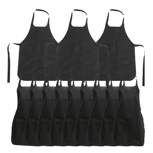 DIYEAH 12Pcs Disposable Aprons for Cooking and Cleaning Heavy Duty Non Woven Protective Aprons for Adults Versatile Use for Grilling Baking and Parties