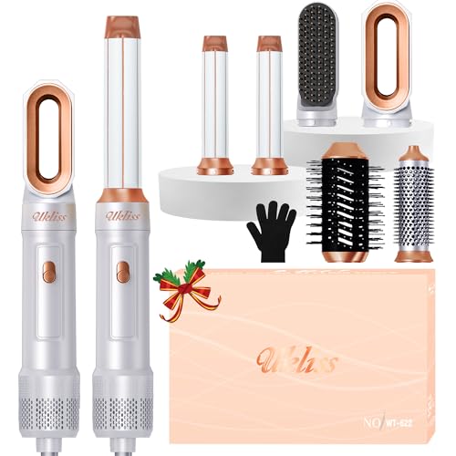 UKLISS 6 in 1 Airstyler, Secador Pelo Profesional con Secador Pelo Rizado, Thermal Brush, Cepillo de Aire Caliente, Hair Dryer, Cepillo Alisador Pelo, Hairstyler Regalos para Mujeres Styling - Blanc UKLISS 6 in 1 Airstyler, Secador Pelo Profesional con Secador Pelo Rizado, Thermal Brush, Cepillo de Aire Caliente, Hair Dryer, Cepillo Alisador Pelo, Hairstyler Regalos para Mujeres Styling - Blanc