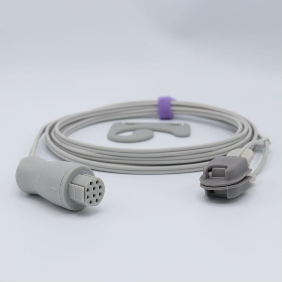 Kompatibel Datex Ohmeda OXY-E4-N Spo2 Sensor Erwachsene Ohrclip 10ft 10 Pins Stecker