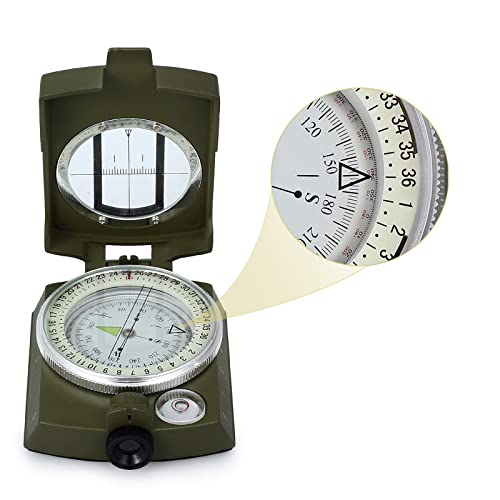 Anbte Kompass Militär Marschkompass Professioneller Navigation Compass mit Tragetasche Wasserdichter Peilkompass Taschenkompass für Jagd Camping Wandern Outdoor-Aktivitäten – Bild 5