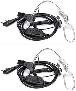 Retevis EEK009 Radio Earpiece with Mic Two Way Radio Headset Surveillance Earpiece Covert Acoustic Tube Compatible with Walkie Talkie RT24 RT27 RT619 BaoFeng UV-5R 888S etc Extra Free Ear hook (2 Pcs)