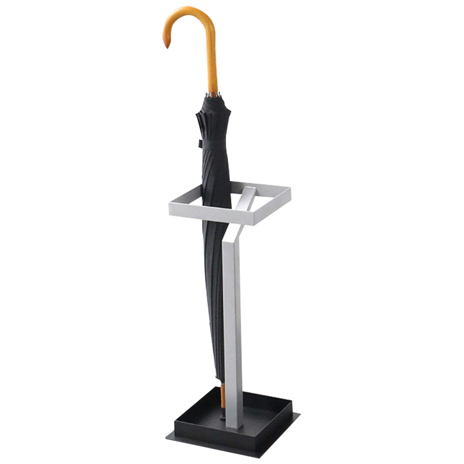 Support de parapluie intérieur bac égouttement porte-parapluie argent