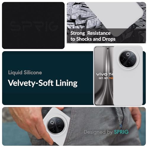 Image of SPRIG Compatible with iQOO Z10 Premium SilkTone Back Cover Drop Tested Shock Proof Mobile Case for Men, Women, Boys and Girls with Camera Protection (White)