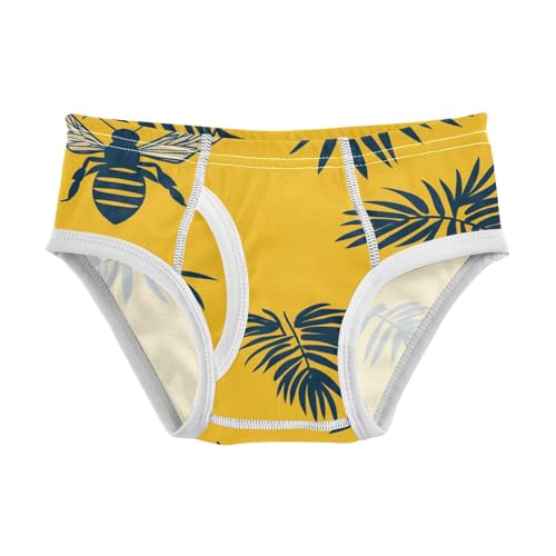 KLL Bees on Yellow Boys Toddler Soft Underwear Briefs Breathable Children Panties