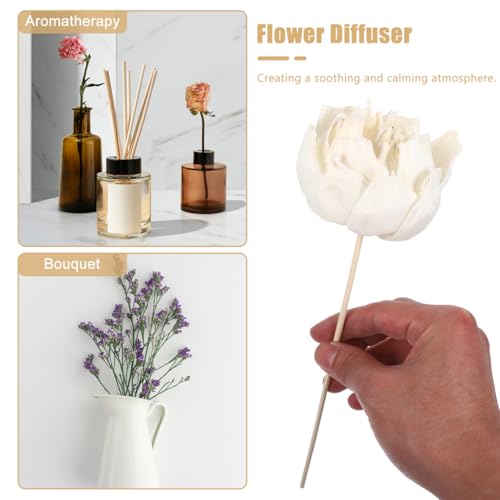 Difusor aromático eléctrico flor artificial blanco miniatura 6