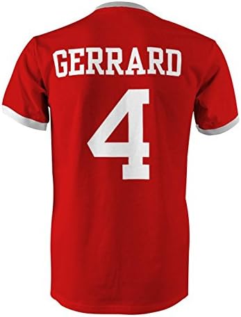 Steven Gerrard 4 England Country Ringer T-Shirt Red/White - Medium