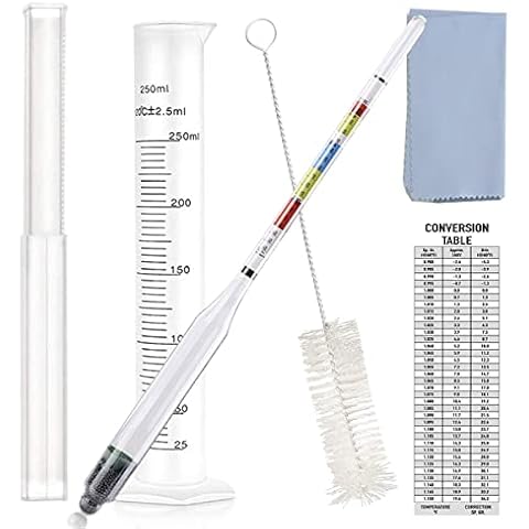 Hydrometer for Home Brew Beer,Hydrometer for Wine Making Kit Supplies and Equipment,Specific Gravity,Brix,ABV Beer Hydrometer Cover